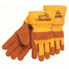 MCR SAFETY 1680, BRONCO SIDE LEATHER PALMGLOVES 2-1/2" SAFE